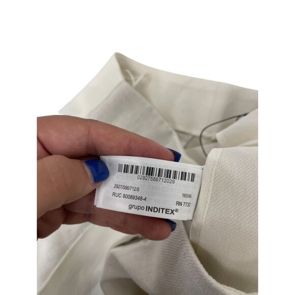 Zara Womens Pants Trousers Small White Pleated Wide Leg Linen Blend 2927/586 NWT - Picture 6 of 15